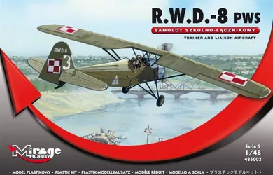 Mirage Hobby, samolot szkolno - lącznikowy R.W.D -8 PWS, model do sklejania