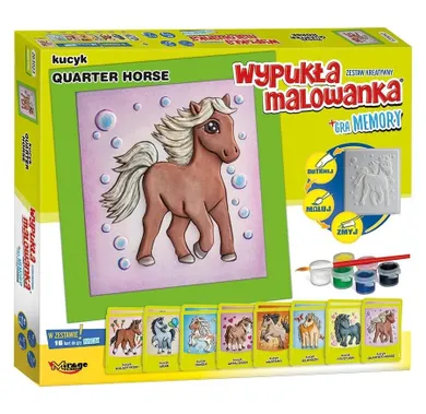 Mirage Hobby, Wypukła malowanka, Kucyk Quarter, gra memory, zestaw kretywny