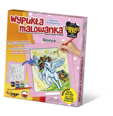 Mirage Hobby, Wypukła Malowanka, zestaw kreatywny do malowania, Jednorożec, Słońce