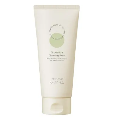 Missha, Creamy Latte Cleansing Foam, kremowa pianka oczyszczająca do twarzy, Green Tea, 172 ml