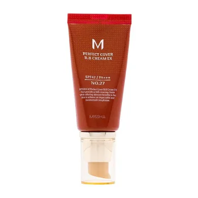 Missha, M Perfect Cover BB Cream SPF42/PA+++, wielofunkcyjny krem BB, No.27 Honey Beige, 50 ml