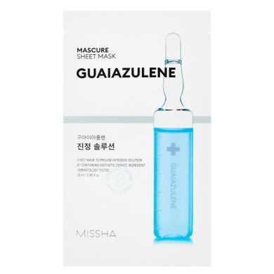 Missha, Mascure Guaiazulene, łagodząco-regenerująca maseczka w płachcie, 28 ml