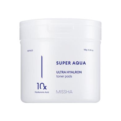Missha, Super Aqua Ultra Hyalron Toner Pads, tonizujące płatki do twarzy, 90 szt.