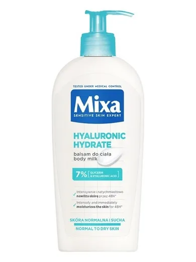 Mixa, Hyaluronic Hydrate, mleczko do ciała intensywnie nawilżające, 400 ml