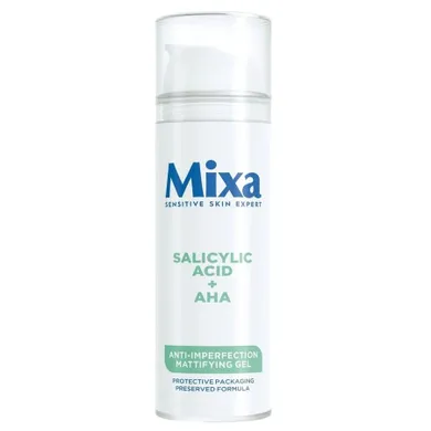 Mixa, matujący żel przeciw niedoskonałościom, kwas salicylowy + kwasy AHA, 50 ml