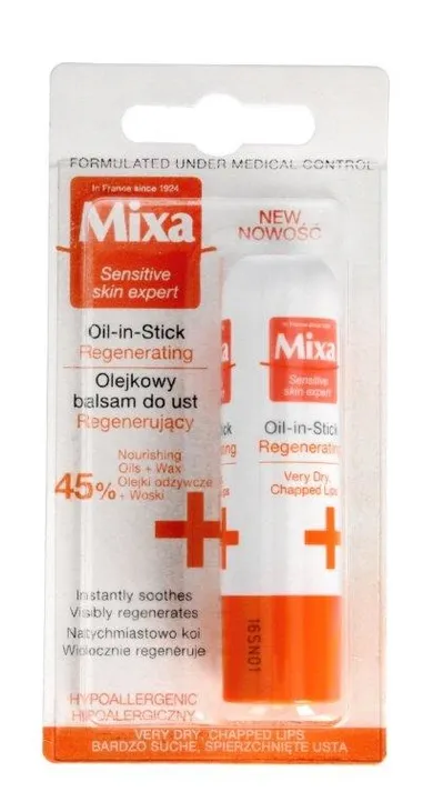 Mixa, olejkowy balsam do ust regenerujący, 4.7 ml