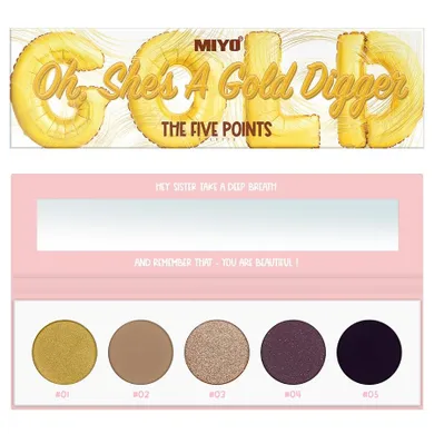 Miyo, The Five Points Palette, paleta cieni do powiek, Oh She's A Gold Digger, 6.5g