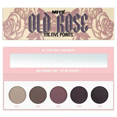 Miyo, The Five Points Palette, paleta cieni do powiek, Old Rose, 6.5g