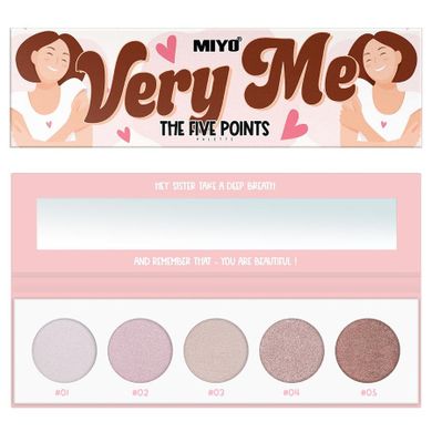 Miyo, The Five Points Palette, paleta cieni do powiek, Very Me, 6.5g