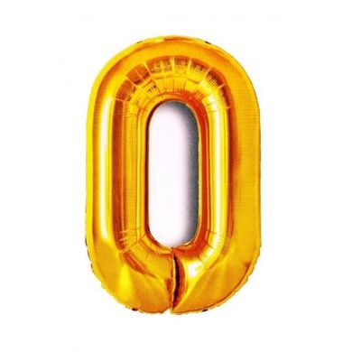 MK Trade, balon foliowy, cyfra 0, złoty, 81 cm