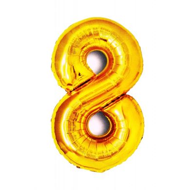 MK Trade, balon foliowy, cyfra 8, złoty, 81 cm