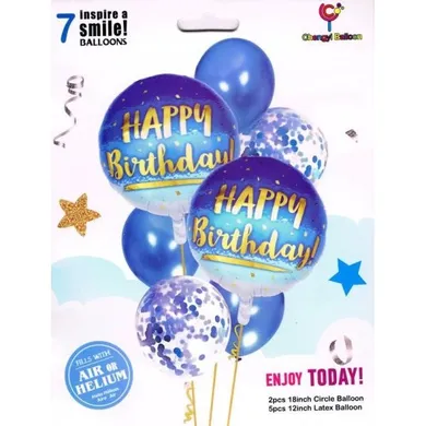 MK Trade, zestaw balonów Happy Birthday, 30-46 cm, 7 szt.