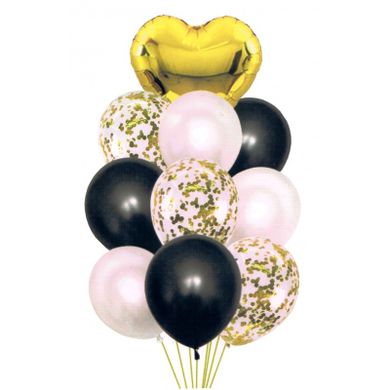 MK Trade, zestaw balonów i konfetti, 30-46 cm, niebieskie i perłowe, 10 szt.
