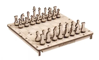 Mobimods, szachy, warcaby, gra drewniana, 2w1