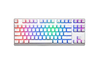 Modecom, Volcano Lanparty, Pudding Edition, klawiatura mechaniczna, biała RGB, niebieski przełącznik