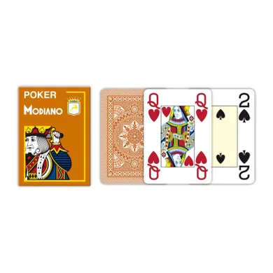 Modiano, 4 Jumbo Index Poker, karty do gry, brązowe