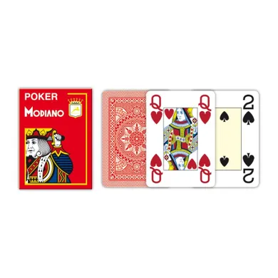 Modiano, 4 Jumbo Index Poker, karty do gry, czerwone
