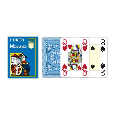 Modiano, 4 Jumbo Index Poker, karty do gry, jasnoniebieskie