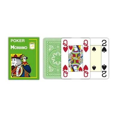 Modiano, 4 Jumbo Index Poker, karty do gry, jasnozielone