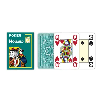 Modiano, 4 Jumbo Index Poker, karty do gry, zielone