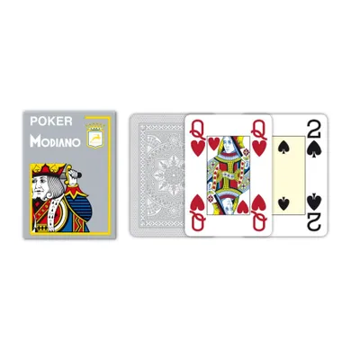 Modiano, Poker 4J Cristallo, karty do gry, szare