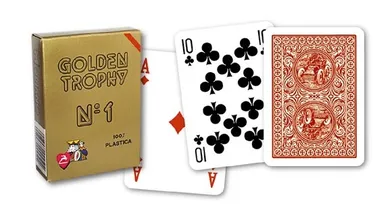Modiano, Poker Golden Trophy, karty do gry, czerwone