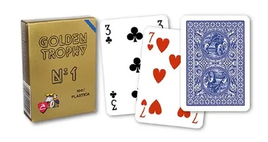 Modiano, Poker Golden Trophy, karty do gry, niebieskie