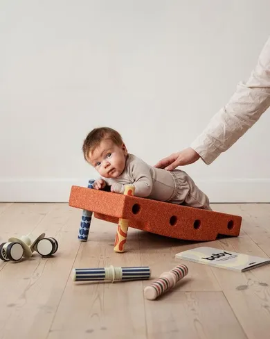 Modu, Baby activity set, klocki konstrukcyjne, Burnt Orange/Dusty Green