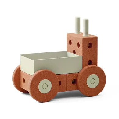 Modu, Pchacz 3w1, zestaw klocków aktywizujących, Burnt Orange/Dusty Green