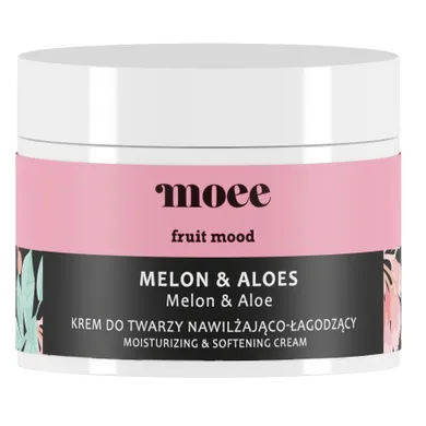 Moee, Fruit Mood, nawilżająco-łagodzący, krem do twarzy, Melon & Aloes, 50 ml