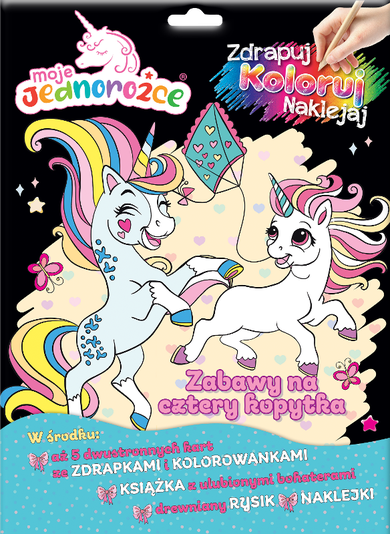 Moje Jednorożce. Zabawy na cztery kopytka. Zdrapuj, koloruj, naklejaj