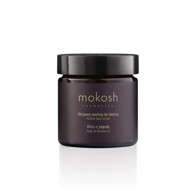 Mokosh, Active Face Scrub, aktywny peeling do twarzy, Róża z jagodą, 60 ml