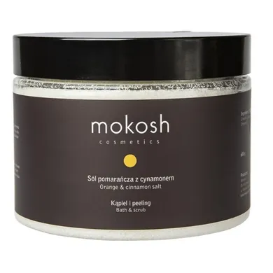 Mokosh, Salt, Bath & Scrub, Orange & Cinnamon, sól do kąpieli, Pomarańcza z Cynamonem, 600g