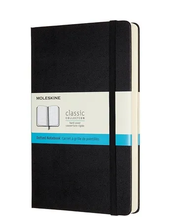 Moleskine, notes classic, 13-21 cm, kropki, czarny, 1 szt.