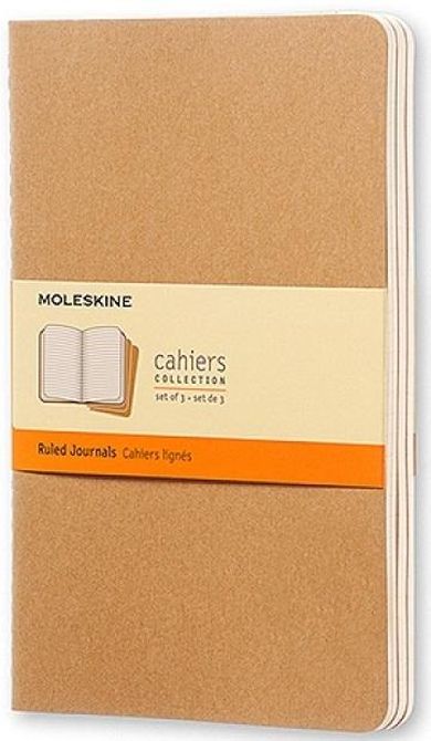 Moleskine, zeszyt, L, linia, 80 kartek, piaskowy, 13-21cm, 3 szt.