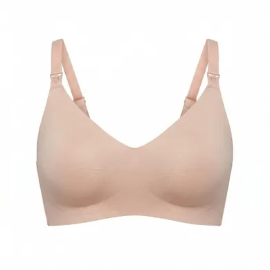 Momcozy, YN21, bezszwowy biustonosz do karmienia, rozmiar XL, beżowy