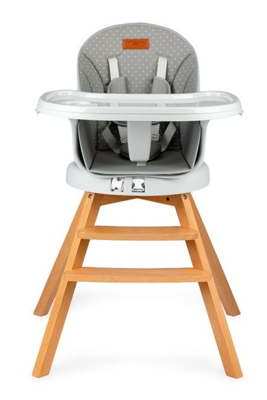 Momi, Woodi, krzesełko do karmienia, 3w1, szare