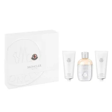 Moncler, Pour Femme, zestaw: woda perfumowana, spray, 100 ml + żel pod prysznic, 100 ml + krem do ciała, 100 ml