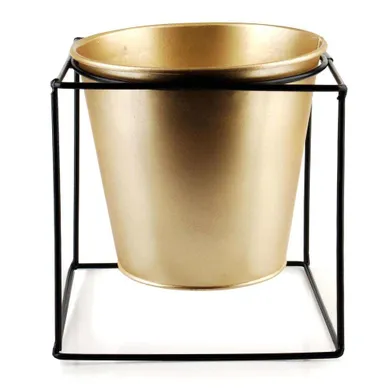 Mondex, osłonka metalowa na stojaku, czarna złota, 14-14 cm