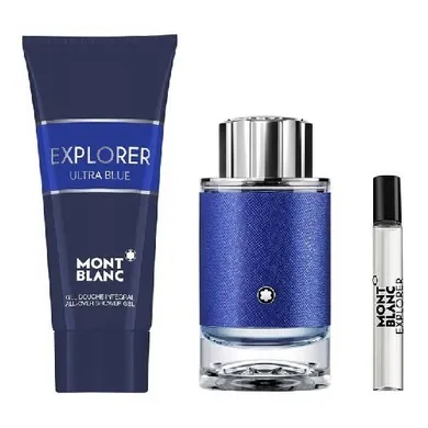 Mont Blanc, Explorer Ultra Blue, zestaw, woda perfumowana, 100 ml + woda perfumowana, 7,5 ml + żel pod prysznic, 100 ml
