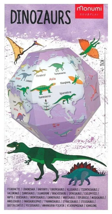 Monumi, Dinozaury, Globus 3D do składania, 35 cm