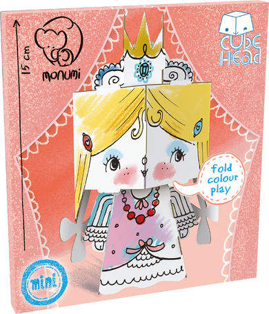 Monumi, Mini Cube Head, Księżniczka, kolorowanka 3D, 15 cm