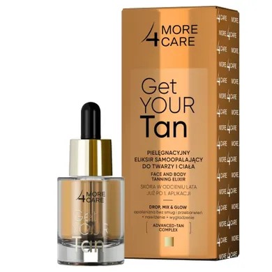 More4Care, Get Your Tan! eliksir samoopalający do twarzy i ciała, 15 ml