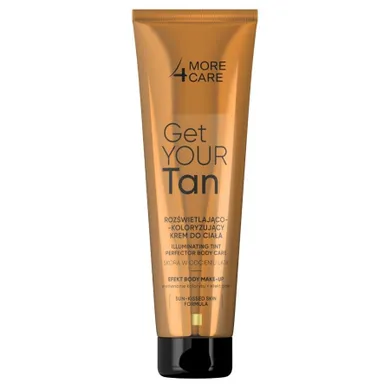More4Care, Get Your Tan! rozświetlający krem koloryzujący do ciała body make-up, 100 ml