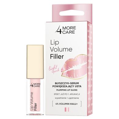 More4Care, Lip Volume Filler, błyszczyk-serum powiększający usta, Light Pink, 4.8g
