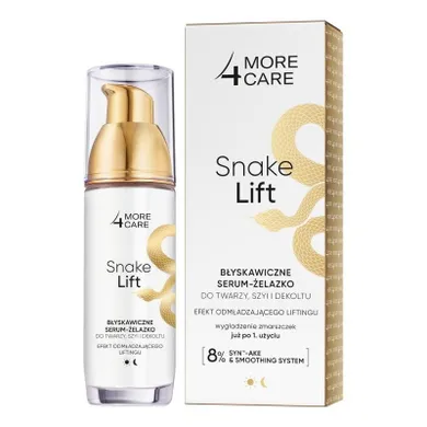 More4Care, Snake Lift, błyskawiczne serum-żelazko do twarzy, szyi i dekoltu, 35 ml