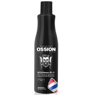 Morfose, Ossion Premium Barber, Purifying Shampoo 2in1 For Hair and Beard, szampon, 2w1 do włosów i brody, 500 ml