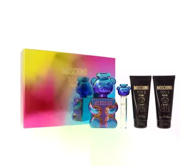 Moschino, Toy 2 Pearl, zestaw: woda perfumowana, 100 ml + żel pod prysznic, 100 ml + balsam do ciała, 100 ml + woda perfumowana, 10 ml