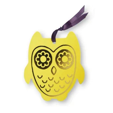 Moses, zakładka do książek ze wstążką, sowa, żółta