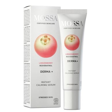 MOSSA, Derma+, uspokajające serum z borówką brusznicą i resweratrolem do skóry wrażliwej, 30 ml